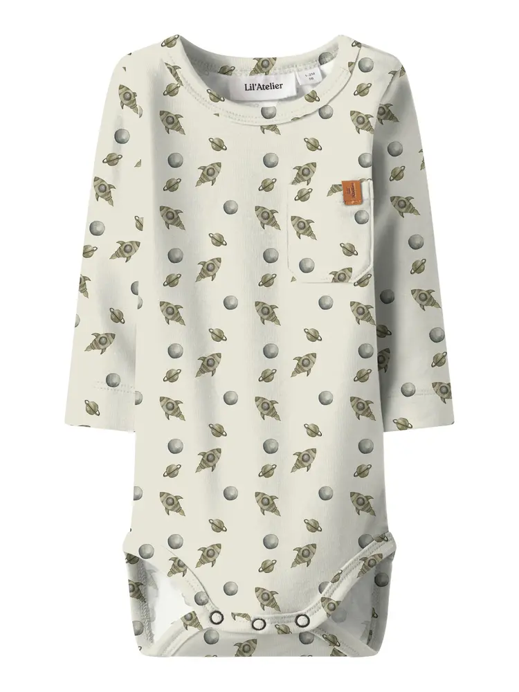Layo Geo Langærmet Body med Rumtema fra Lil' Atelier