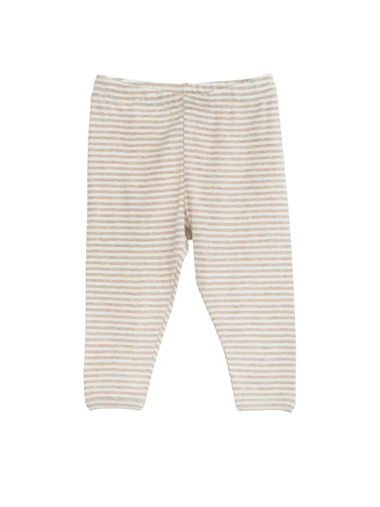 Klassiske Baby Leggings i Økologisk Bomuld - Oatstripe