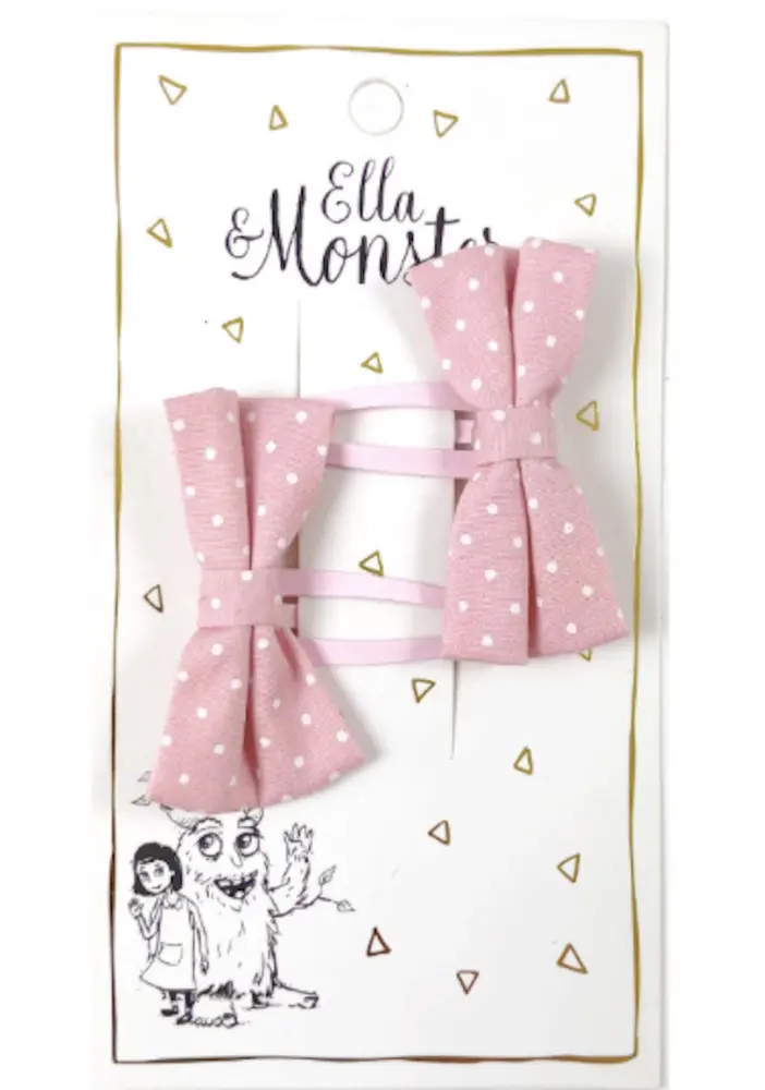 Hårclips Pink Butterfly Dot fra Ella & Monster