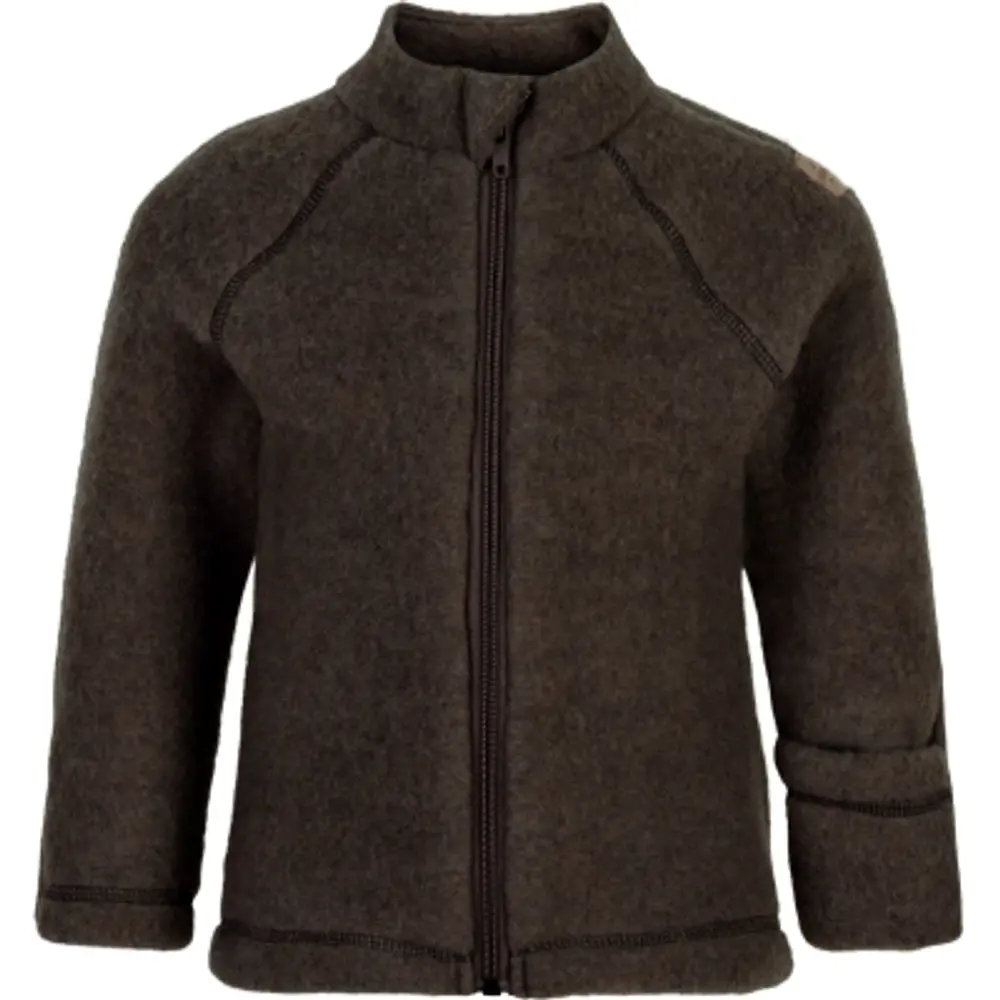 Uld Jakke Dark Brown Melange 74 fra Mikk-line