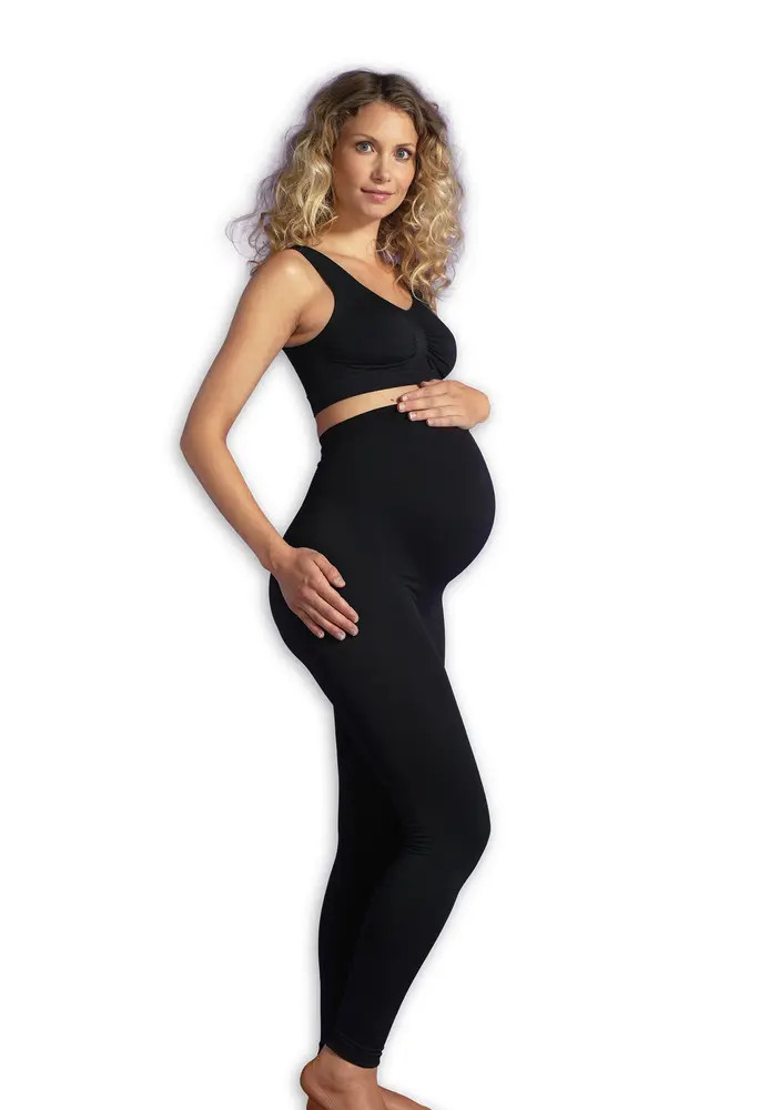 Graviditets Leggings M. Støtte (recycled) Sort L fra Carriwell