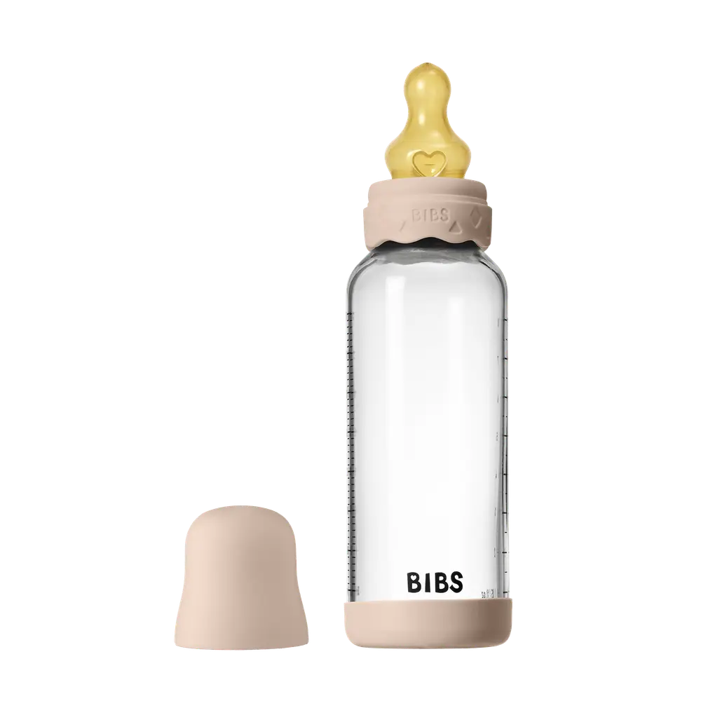 Glass Boheme Baby Bottle Latex 240 Ml Blush fra Bibs