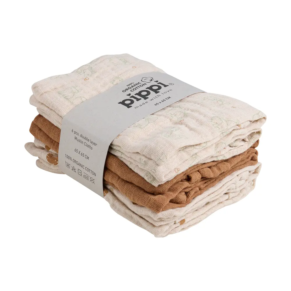 øko. Stofbleer (6 Pak)   Almond fra Pippi