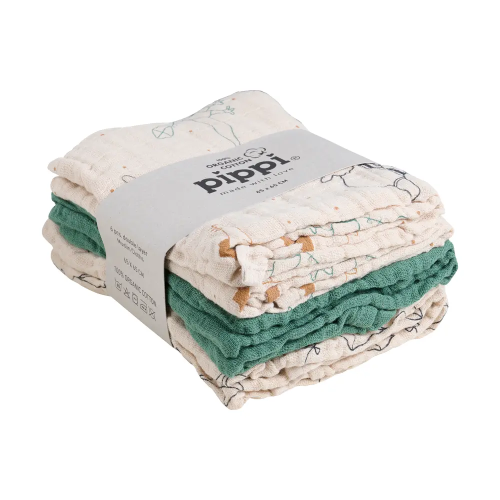 øko. Stofbleer (6 Pak)   Deep Lichen Green fra Pippi