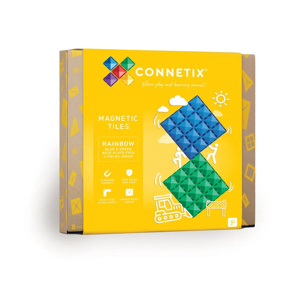 Base Plate Magnetplader 2 Stk.rainbow Blue & Green fra Connetix