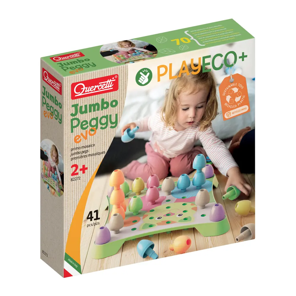 Stiftmosaik Play Eco+ Jumbo Peggy Evo (41 Dele) fra Quercetti