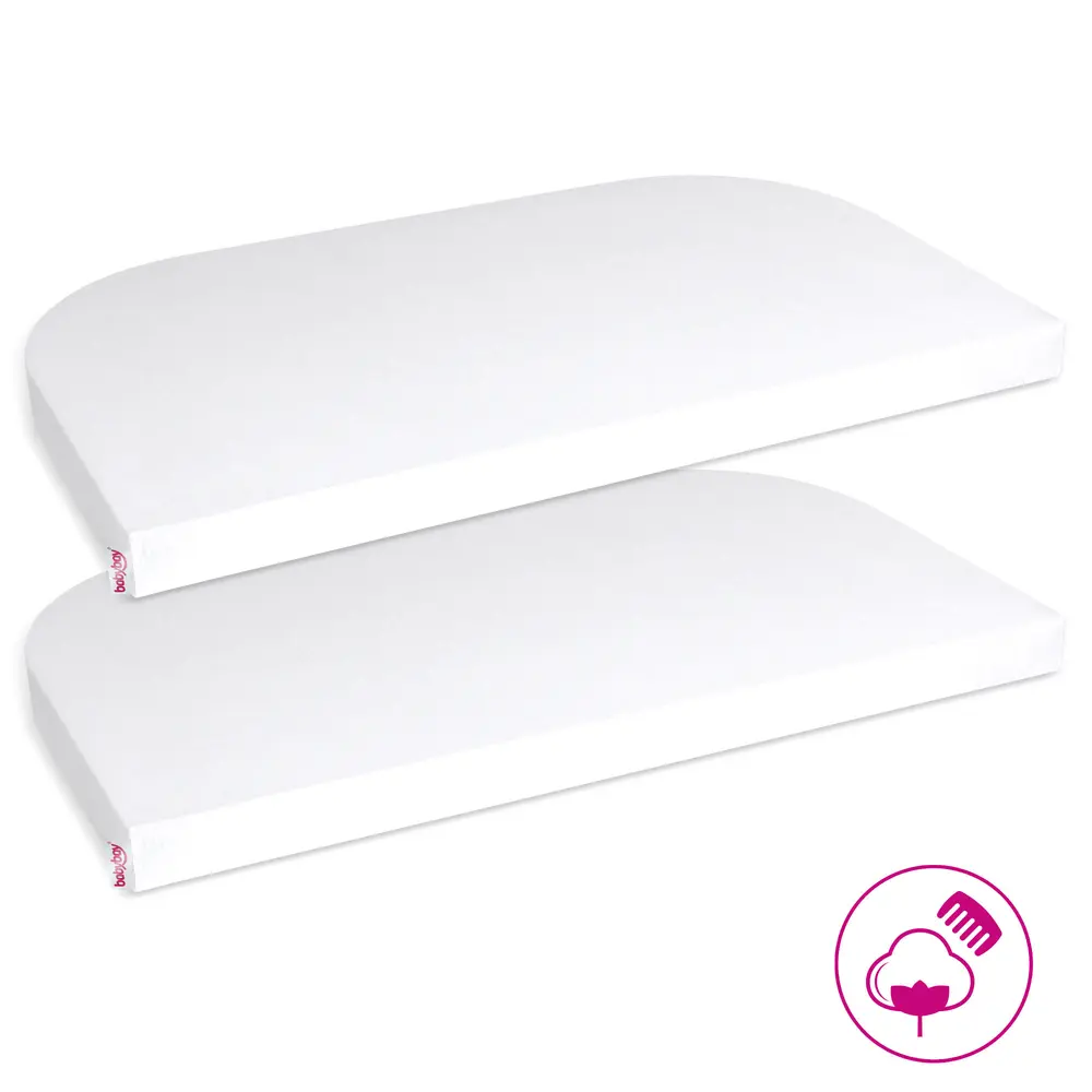 Jersey Lagen, Deluxe 2 Stk. Til Side By Side Seng Orginal   Hvid fra Babybay