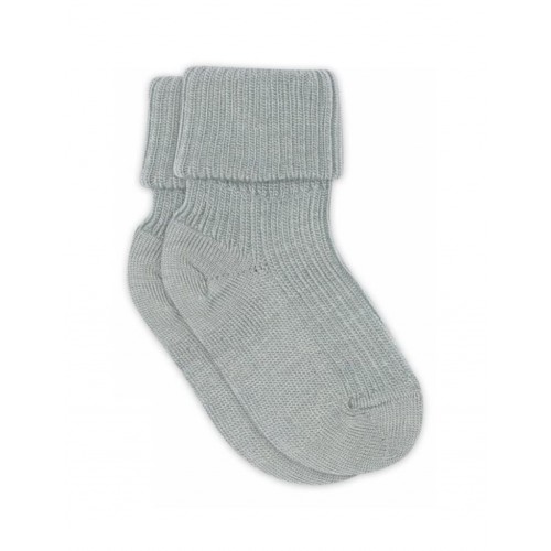 Baby Ankel Strømper I Merino Uld Med Ombuk 15 16 Grey Mist fra Mp Denmark