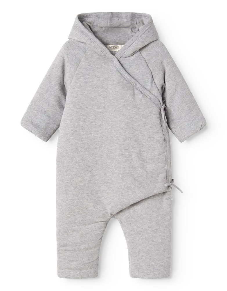 Rex   Vatteret Baby Heldragt   Light Grey Melange   68 74 fra Marmar Copenhagen