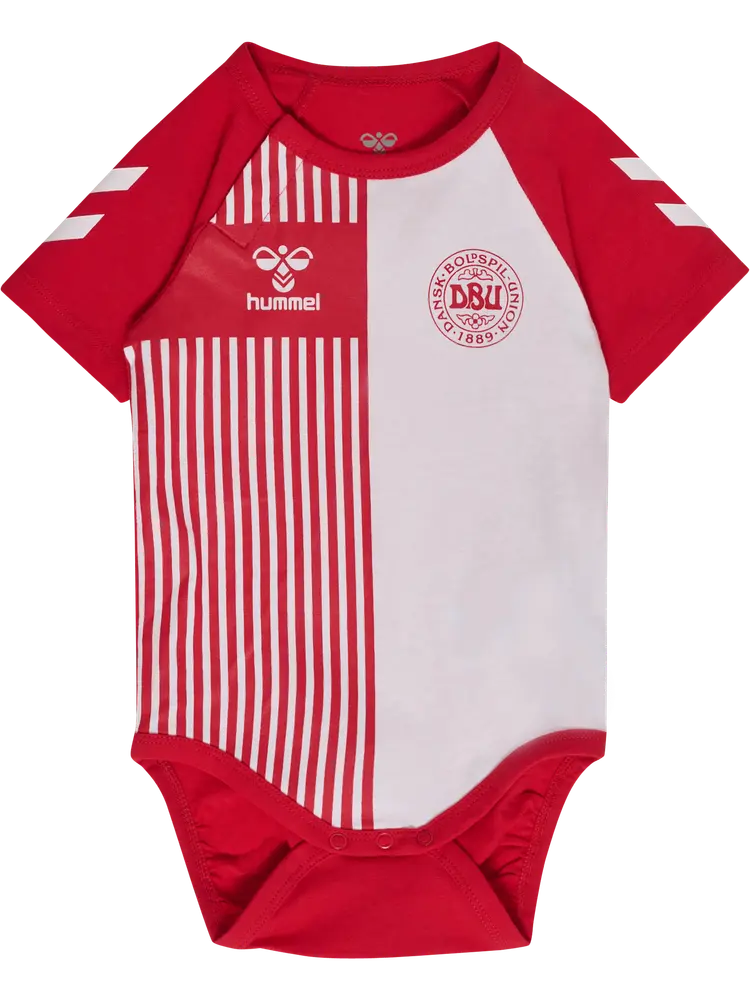 Mini Dbu Stripy Kortærmet Body   Tango Red   86 fra Hummel