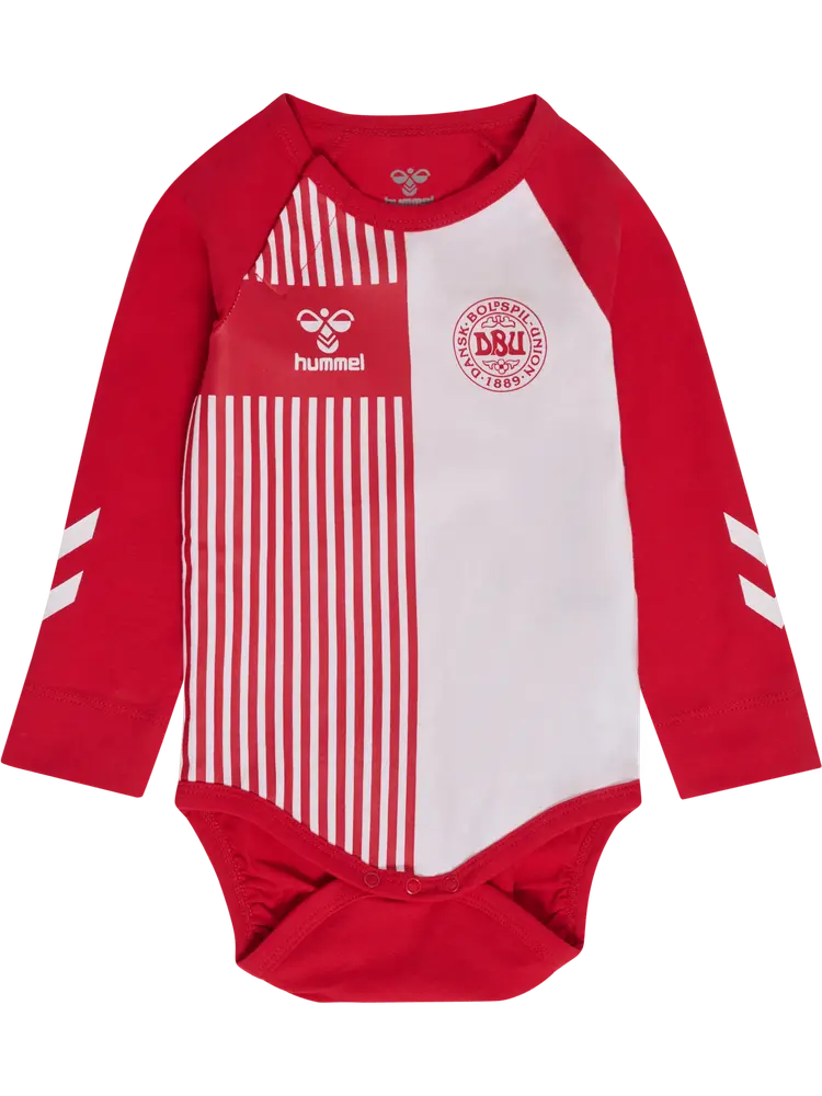 Mini Dbu Stripy Langærmet Body   Tango Red   86 fra Hummel